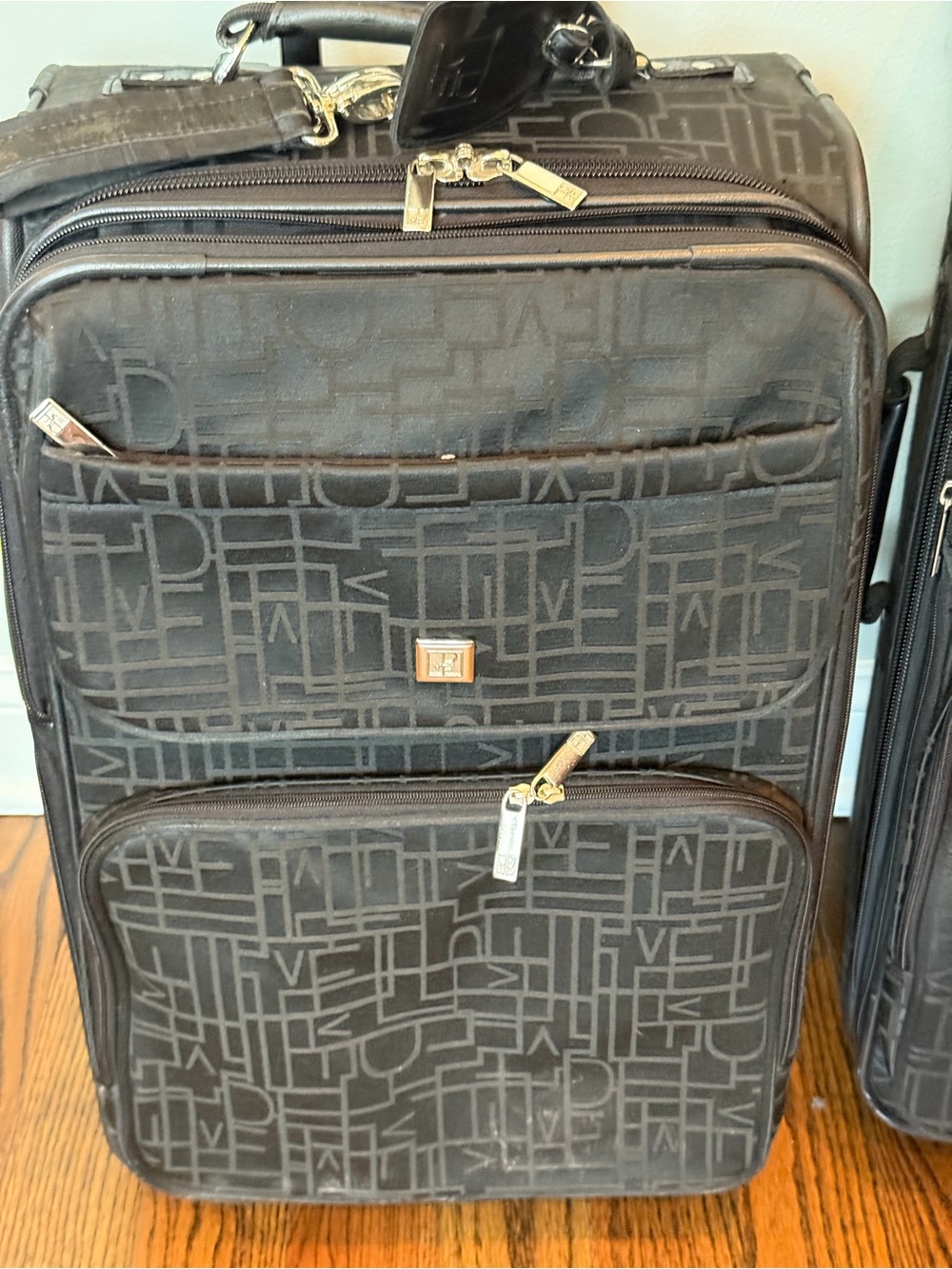 Diane Von Furstenberg DVF Black monogram Luggage 25” Carry-On suitcase
